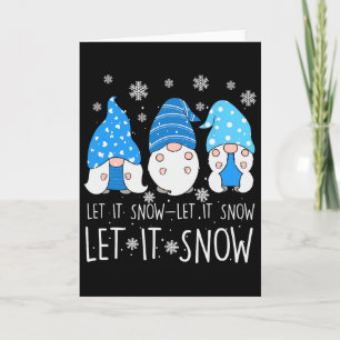 Laat het sneeuwen Schattige drie blauwe Gnome bijp Kaart
