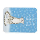 'Laat het sneeuwen' schattige sneeuw luipaard Kers Magneet (Horizontaal)