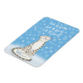 'Laat het sneeuwen' schattige sneeuw luipaard Kers Magneet (Linkerzijde)