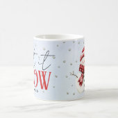 Laat het sneeuwen schattige sneeuwman kerstvakanti koffiemok (Center)