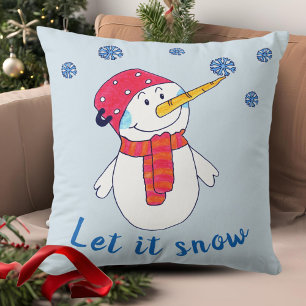 Laat het sneeuwen Schattige Sneeuwman met een Snee Kussen