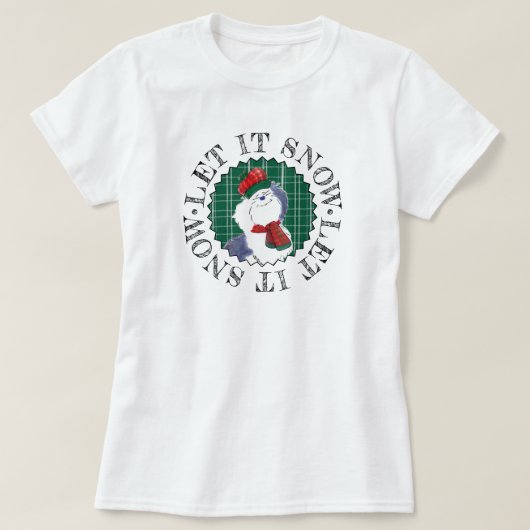 Laat het sneeuwen Schattigee herdershond Gezellige T-shirt (Design voorkant)