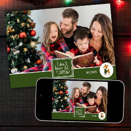 Laat het sneeuwen Schattigee kerst rendieren famil Feestdagenkaart