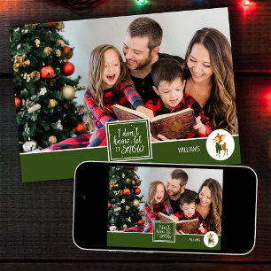 Laat het sneeuwen Schattigee kerst rendieren famil Feestdagenkaart