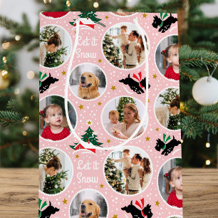 Laat het Sneeuwen Scottie Hond Pret Foto Roze Kers Medium Cadeauzakje