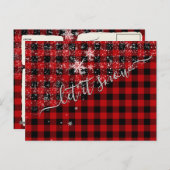 Laat het sneeuwen script Buffalo Plaid Briefkaart (Voorkant / Achterkant)