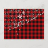 Laat het sneeuwen script Buffalo Plaid Briefkaart (Voorkant)