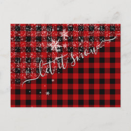 Laat het sneeuwen script Buffalo Plaid Briefkaart