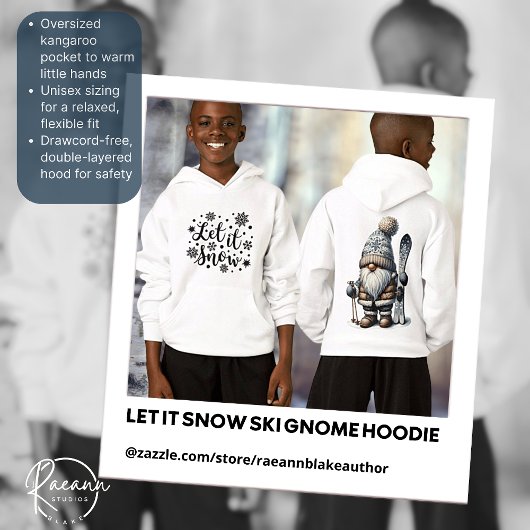 Laat het Sneeuwen Ski Gnome Kinderen Pullover Hood