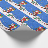 Laat het sneeuwen! Skiing Santa Cadeaupapier (Hoek)