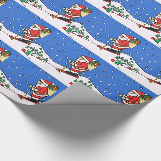 Laat het sneeuwen! Skiing Santa Cadeaupapier (Hoek)