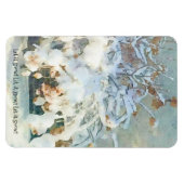 Laat het sneeuwen - sneeuw bedekt met een hydrange magneet (Horizontaal)