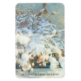 Laat het sneeuwen - sneeuw bedekt met een hydrange magneet