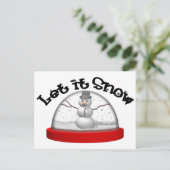 Laat het sneeuwen, sneeuw Wereldbol Feestdagenkaart (Staand voorkant)