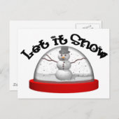 Laat het sneeuwen, sneeuw Wereldbol Feestdagenkaart (Voorkant / Achterkant)