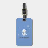 Laat het sneeuwen sneeuwman bagagelabel (Voorkant verticaal)