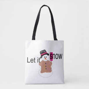 Laat het Sneeuwen Sneeuwman Boodschappentas Tote Bag