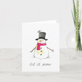 Laat het Sneeuwen Sneeuwman Feestdagen Kaart