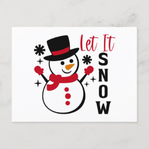 Laat het Sneeuwen Sneeuwman Feestdagenkaart