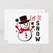 Laat het Sneeuwen Sneeuwman Feestdagenkaart (Voorkant / Achterkant)