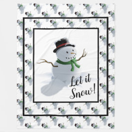 Laat het sneeuwen Sneeuwman Fleece Deken