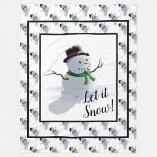 Laat het sneeuwen Sneeuwman Fleece Deken