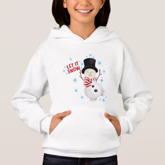 Laat het Sneeuwen Sneeuwman Hoodie (Voorkant)