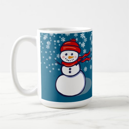 Laat het sneeuwen sneeuwman koffiemok (Links)