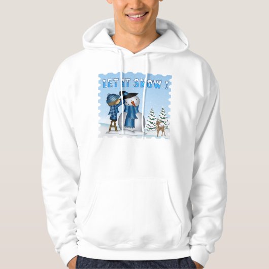 Laat het sneeuwen sneeuwman Mannen Hoodie (Voorkant)