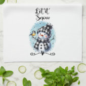 Laat het Sneeuwen Sneeuwman Theedoek (Gevouwen)