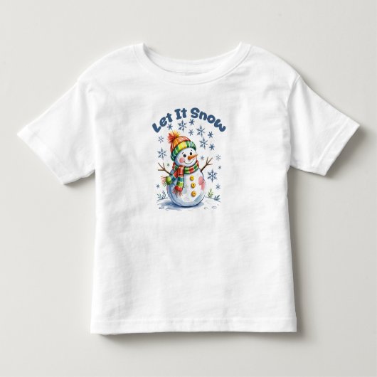 Laat het Sneeuwen Sneeuwman Winter Kinder Shirts (Voorkant)