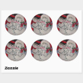 Laat het sneeuwen. Sneeuwman zijn Vriendin Ronde Sticker (Vel)