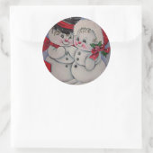 Laat het sneeuwen. Sneeuwman zijn Vriendin Ronde Sticker (Tas)