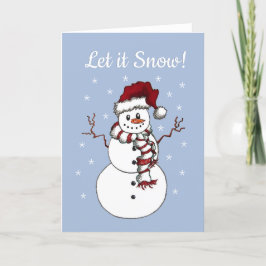 "Laat het sneeuwen" Sneeuwmannenkaart Feestdagen Kaart