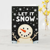 Laat het Sneeuwen Sneeuwmannenkaart Kaart (Gele Bloem)