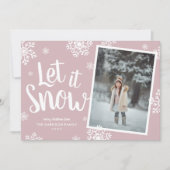 Laat het sneeuwen | Sneeuwvlok foto overlay Feestdagenkaart (Voorkant)