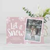 Laat het sneeuwen | Sneeuwvlok foto overlay Feestdagenkaart (Staand voorkant)