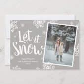 Laat het sneeuwen | Sneeuwvlok foto overlay Feestdagenkaart (Voorkant)