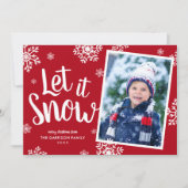 Laat het sneeuwen | Sneeuwvlok foto overlay Feestdagenkaart (Voorkant)
