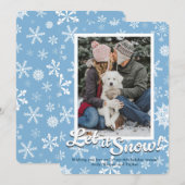 Laat het sneeuwen Sneeuwvlok Kerstkaart met foto (Voorkant / Achterkant)