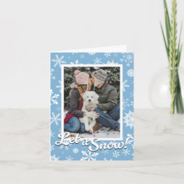 Laat het sneeuwen Sneeuwvlok Kerstkaart met foto Feestdagen Kaart