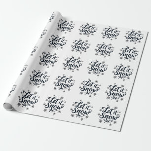 Laat het Sneeuwen Sneeuwvlok Winter Seizoen Kerstm Cadeaupapier