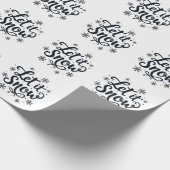 Laat het Sneeuwen Sneeuwvlok Winter Seizoen Kerstm Cadeaupapier (Hoek)