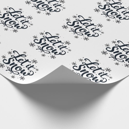 Laat het Sneeuwen Sneeuwvlok Winter Seizoen Kerstm Cadeaupapier (Hoek)