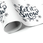 Laat het Sneeuwen Sneeuwvlok Winter Seizoen Kerstm Cadeaupapier (Rol Hoek)