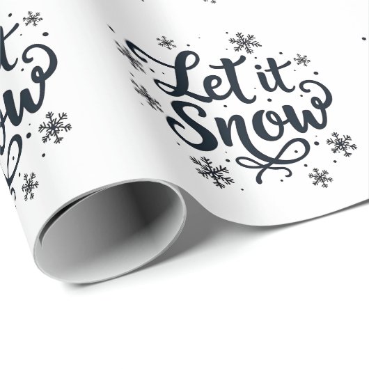 Laat het Sneeuwen Sneeuwvlok Winter Seizoen Kerstm Cadeaupapier (Rol Hoek)