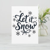 Laat het Sneeuwen Sneeuwvlok Winter Seizoen Kerstm Kaart (Staand voorkant)