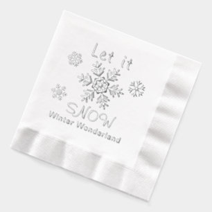 Laat het Sneeuwen Sneeuwvlokken Winter Wonderland Folie Servetten