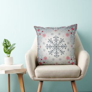 Laat het sneeuwen Sneeuwvlokpatroon Cool Kerstmis Kussen