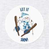 Laat het sneeuwen! Snowman Iron op etiketten Labels (Design 1)
